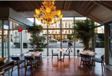 Santina: A Coastal Fantasy, santina restaurant, high line park, gansevort street, gael greene review, the three tomatoes