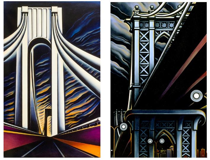 BASCOVE / BRIDGES Transporting the Metropolis , Verrazano Narrows Bridge, Manhattan Bridge, Bascove, art galleries, the three tomatoes