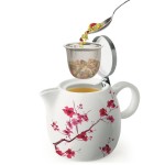 cherry blossoms tea pot, the three tomatoes