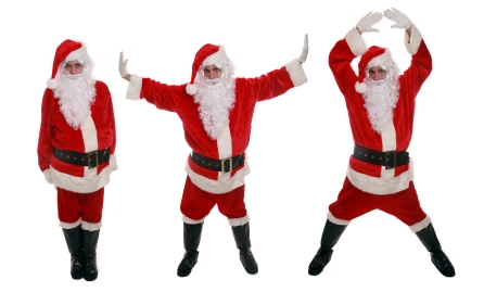 Three Santa's for one. Perfect for animating.