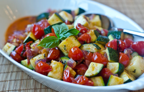 Heirloom Tomato and Zucchini Salad - The Three Tomatoes