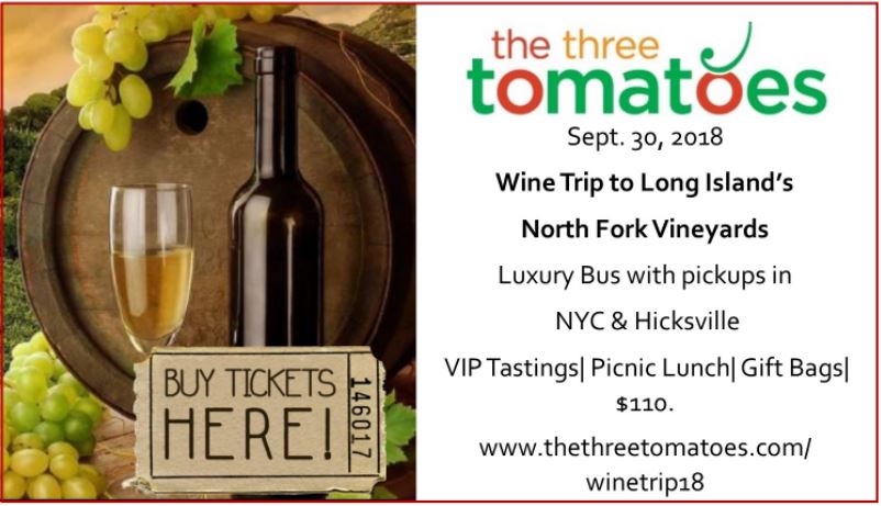 The Three Tomatoes Wine Trip Tickets On Sale Now!